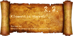 Klementis Hannó névjegykártya